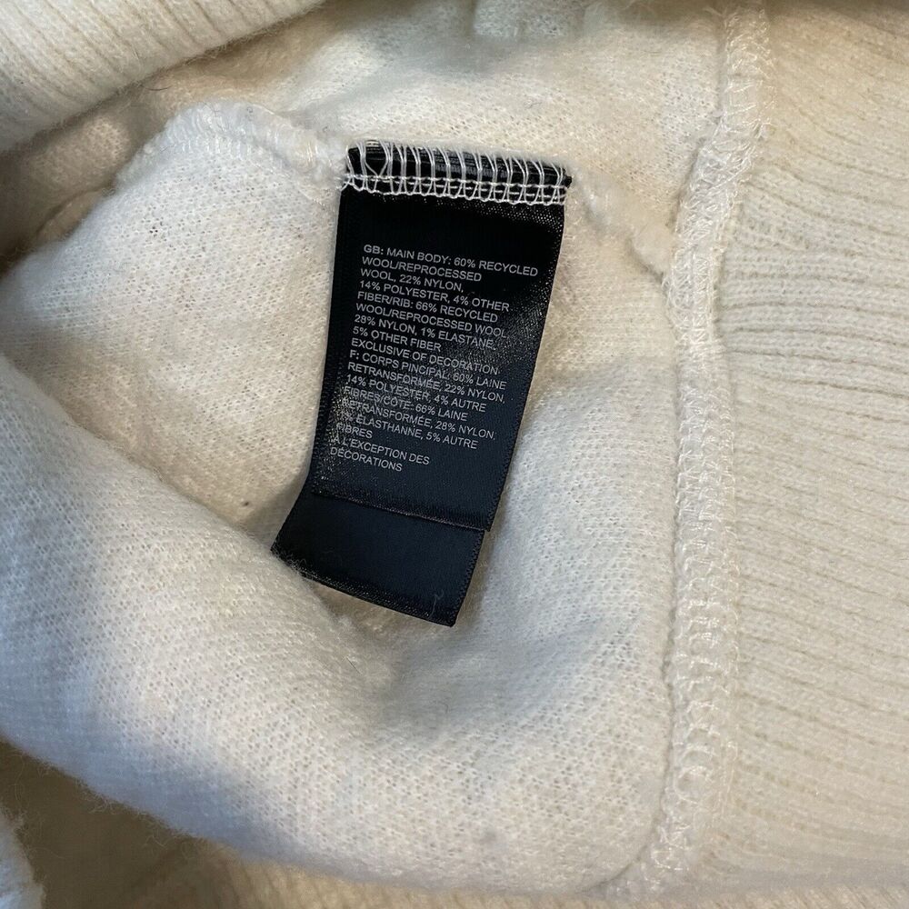 The North Face Womens Wool Harrison Pullover Hoodie Sz S White Teddy Fleece - Picture 3 of 7